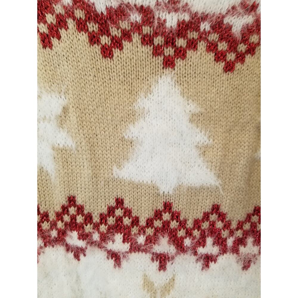 Ugly Christmas Sweater Snowflakes Xmas Trees Cozy Holiday Womens M - Picture 7 of 9